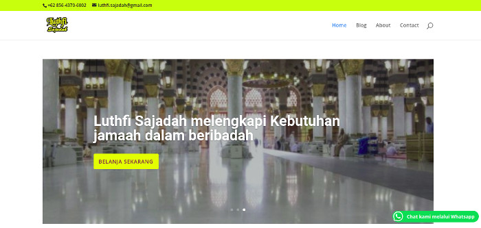 Website toko oleh oleh haji Jogja Luthfi Sajadah